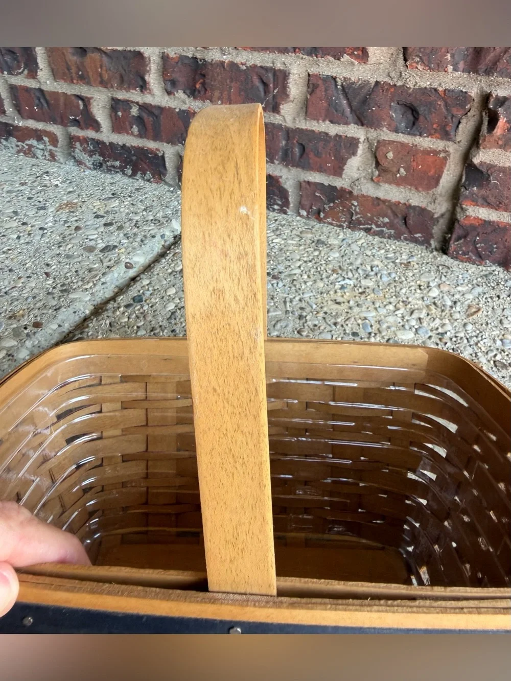 Longaberger Patriotic Basket Red White Blue Star Swing Handle Liner